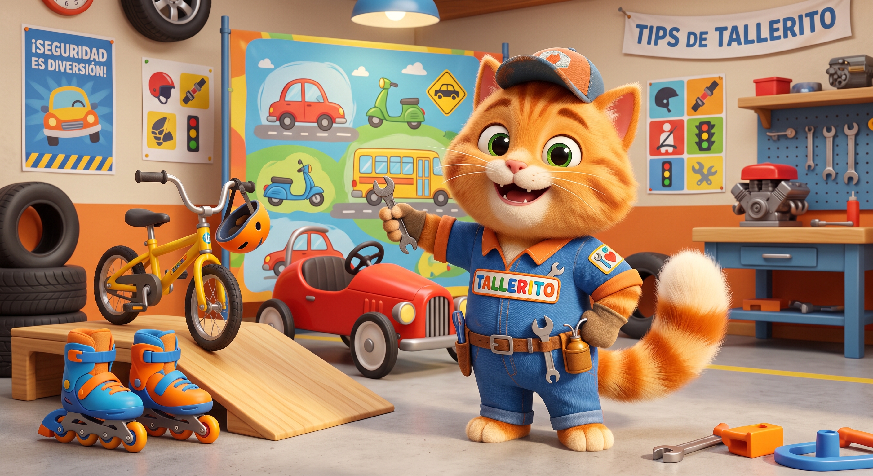 Tallerito, mascota mecánica del programa Ikuaa Lo Mitã, en su taller educativo